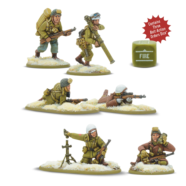 Warlord Games U.S. Airborne weapons teams (winter). 28mm resin miniatures painted.