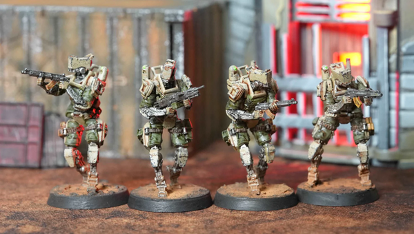 BLKOUT, UN Raid Team Alpha, miniatures, painted, resin, military science fiction