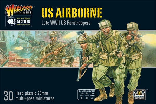 Bolt Action, Late War U.S Airborne, paratroopers, 28mm, box art