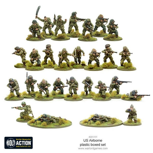 Bolt Action, US Airborne Late War, plastic, miniatures, painted, 28mm