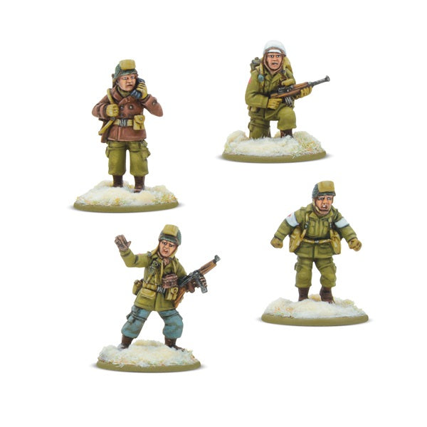 Bolt Action U.S. Airborne HQ, winter. 28mm resin miniatures painted.  WW2