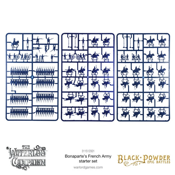 Black Powder, Waterloo, sprue, plastic, starter set, French army