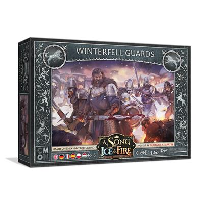 Box art for 'A Song of Ice and Fire' featuring Winterfell Guards on a white background
