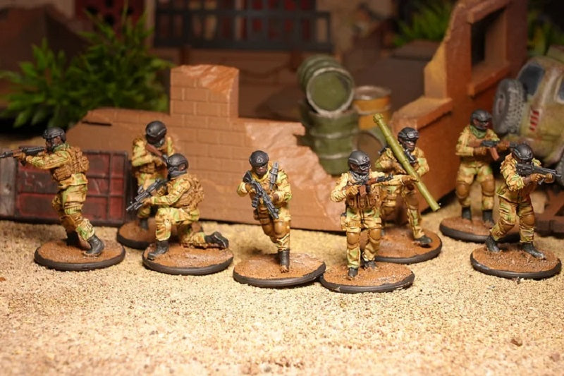 African Regulars Squad Miniatures - Set up and painted