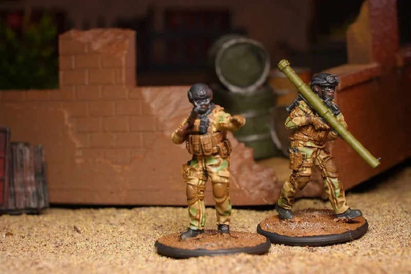 African Regulars Squad Miniatures - close up of 2 miniatures