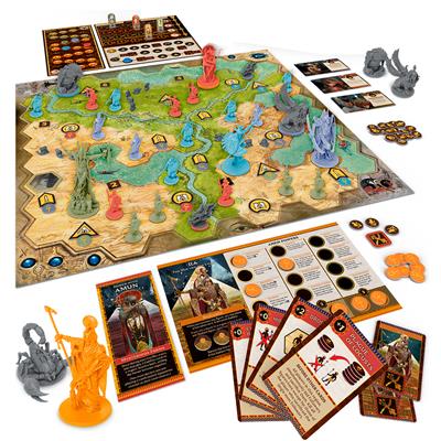 ANKH: GODS OF EGYPT Game Board, cards, tokens or accessories, and showing gods miniatures
