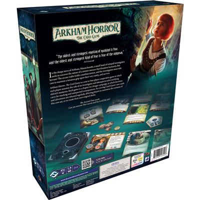 Arkham Horror: The Card Game Back Cover of the Game Box.