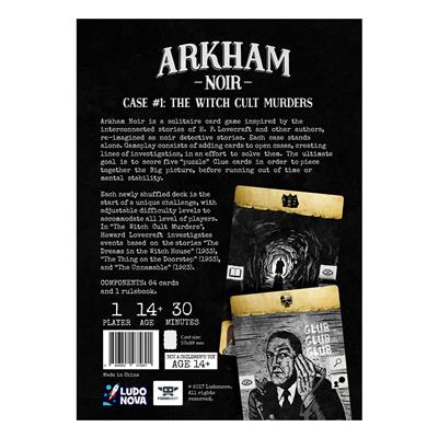 ARKHAM NOIR - Trading Card, Horror game, Back Cover