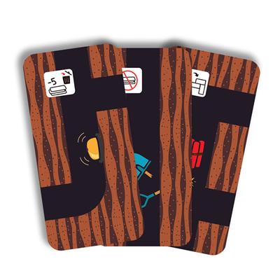 Bandida cards showing pathways with different obstacles or rewards