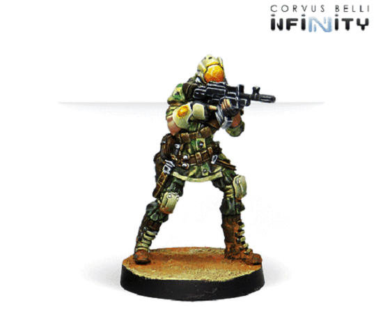 Corvus Belli: Infinity - BRAWLER Light Shotgun, Rifle Miniature