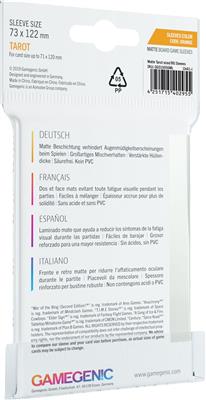MATTE SLEEVES: TAROT (72 X 122 MM) Back of Box View