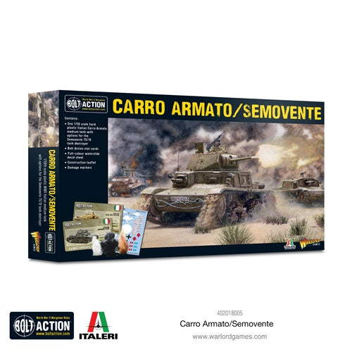 Bolt Action Carro Armato/Semovente. Plastic, WW2, Italian tank, box art front.