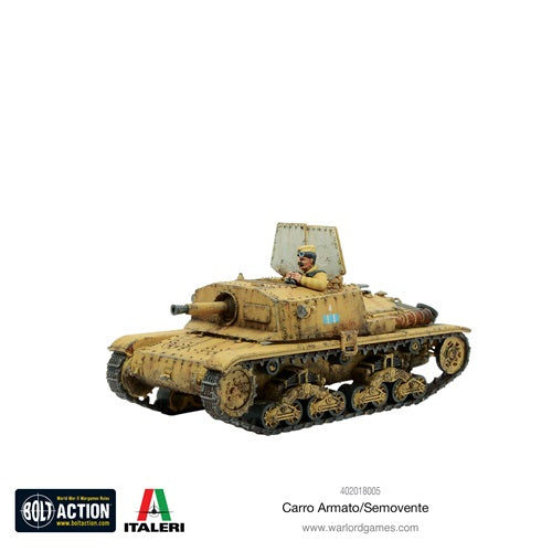 Bolt Action Carro Armato/Semovente. Plastic 28mm scale, Italian tank WW2. Painted miniature.