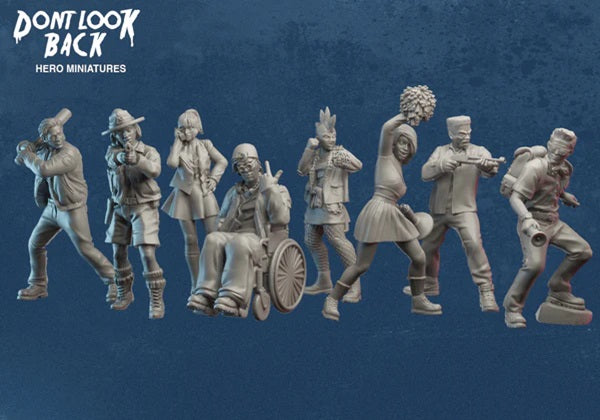 Don't Look Back, resin, miniatures, core hero pack, close up, horror, 32mm