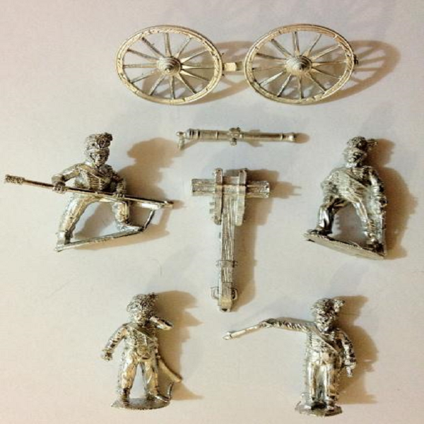 28mm Napoleonic: (British) 6 Pdr Royal Horse Artillery (Firing) Miniature Set