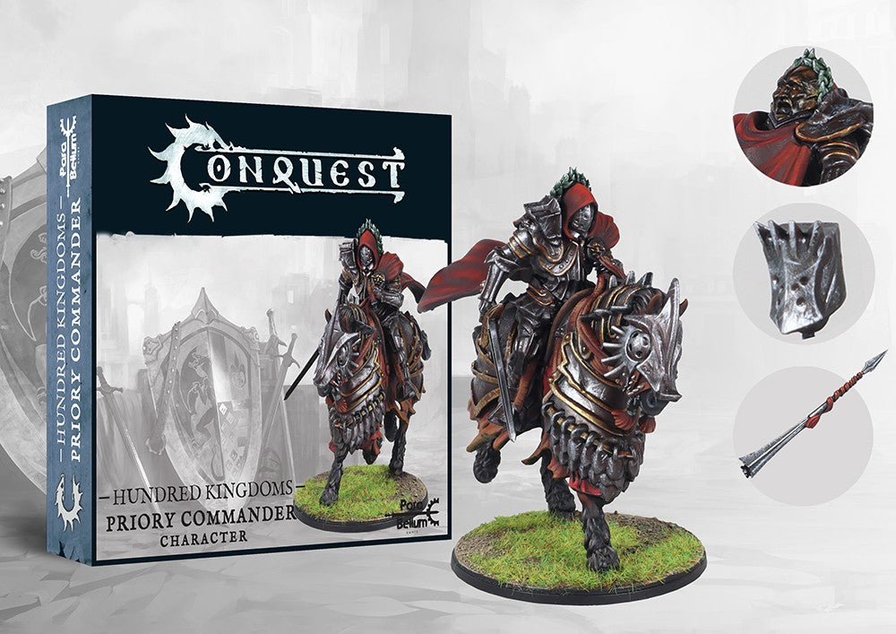 Conquest: The Hundred Kingdoms - Priory Commander Miniature Box and Miniature
