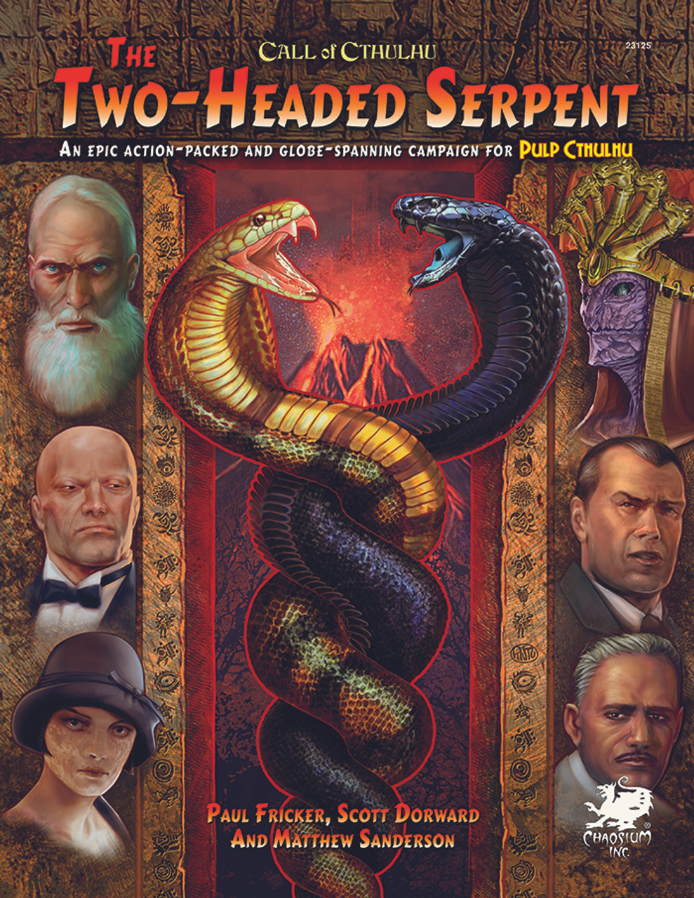 Call of Cthulhu RPG:  The Two-Headed Serpent, Front Cover. Horror role playing game