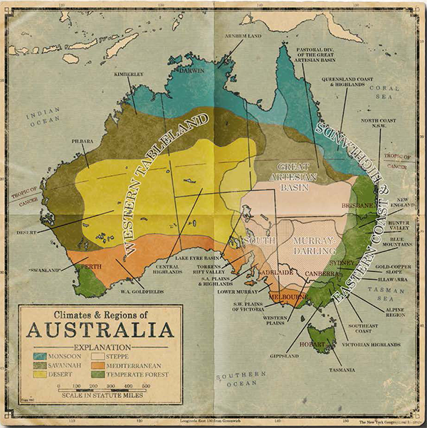 Call of Cthulhu RPG:  Terror Australis - map of australia. Horror role playing game