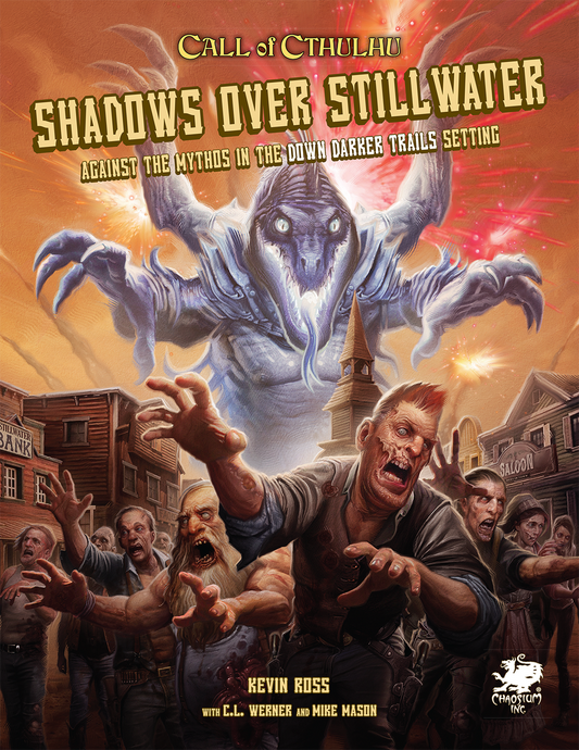 Call of Cthulhu RPG:  Shadows over Stillwater - Hardcover, front cover. Horror role playing game
