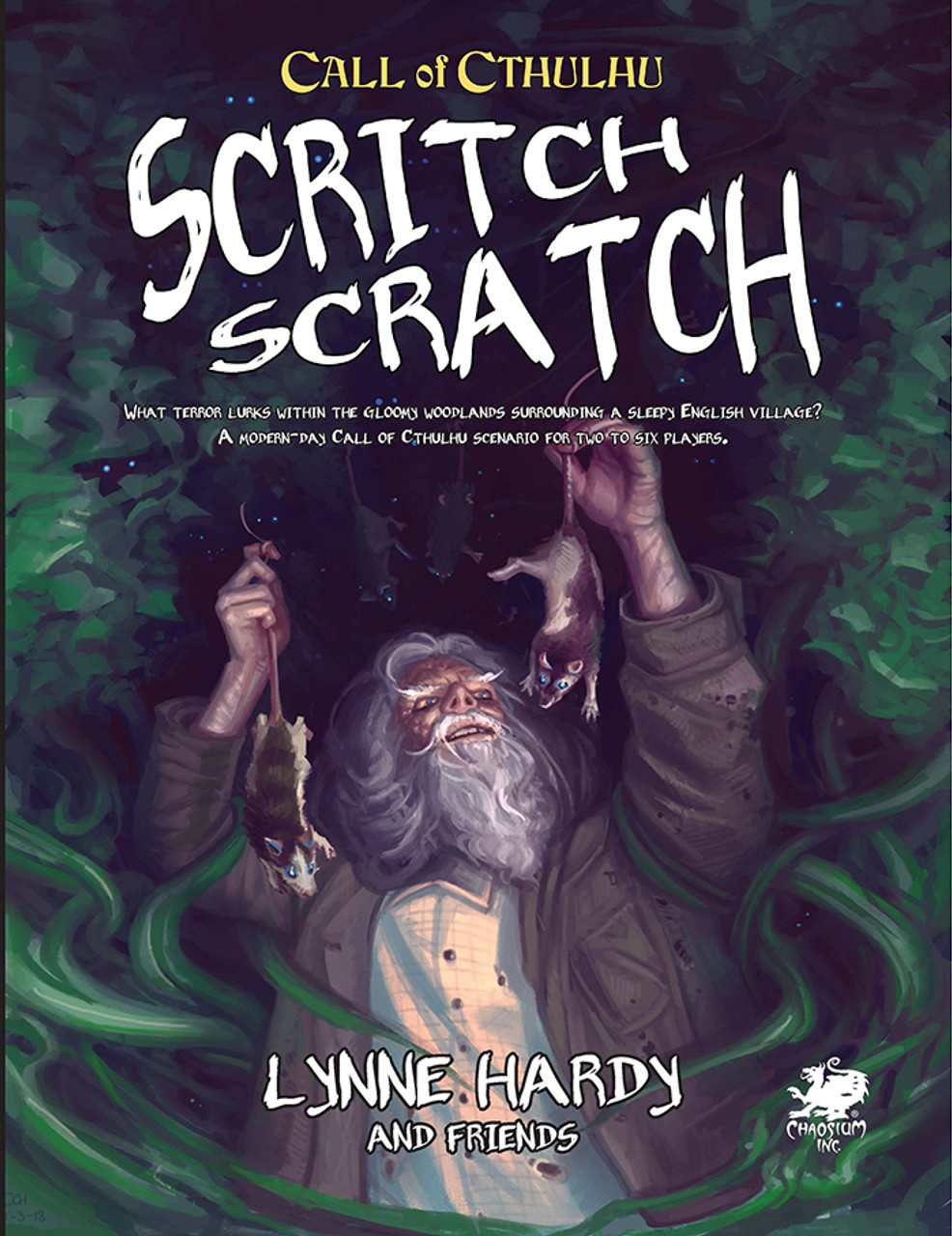 Call of Cthulhu RPG:  Scritch Scratch, front cover. Horror role playing game