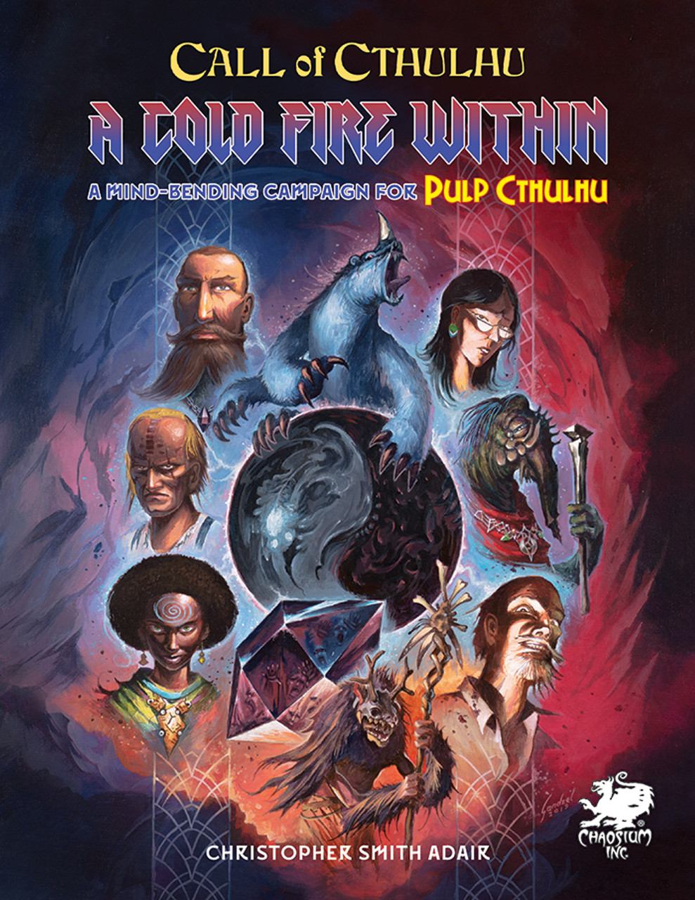 Call of Cthulhu RPG:  A Cold Fire Within - Hardcover, front cover. Horror role playing game