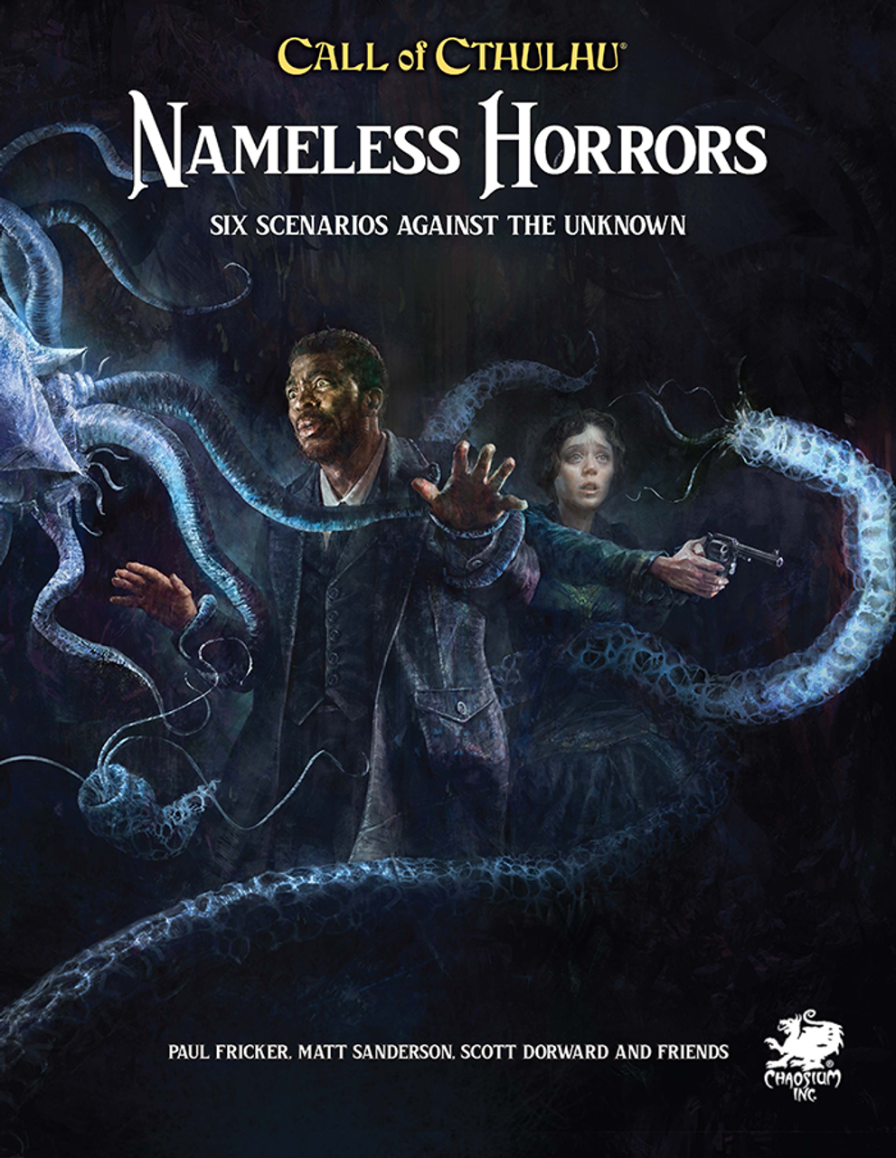 Call of Cthulhu RPG:  Nameless Horrors - 2nd Edition - Hardcover, front view. Horror role playing game