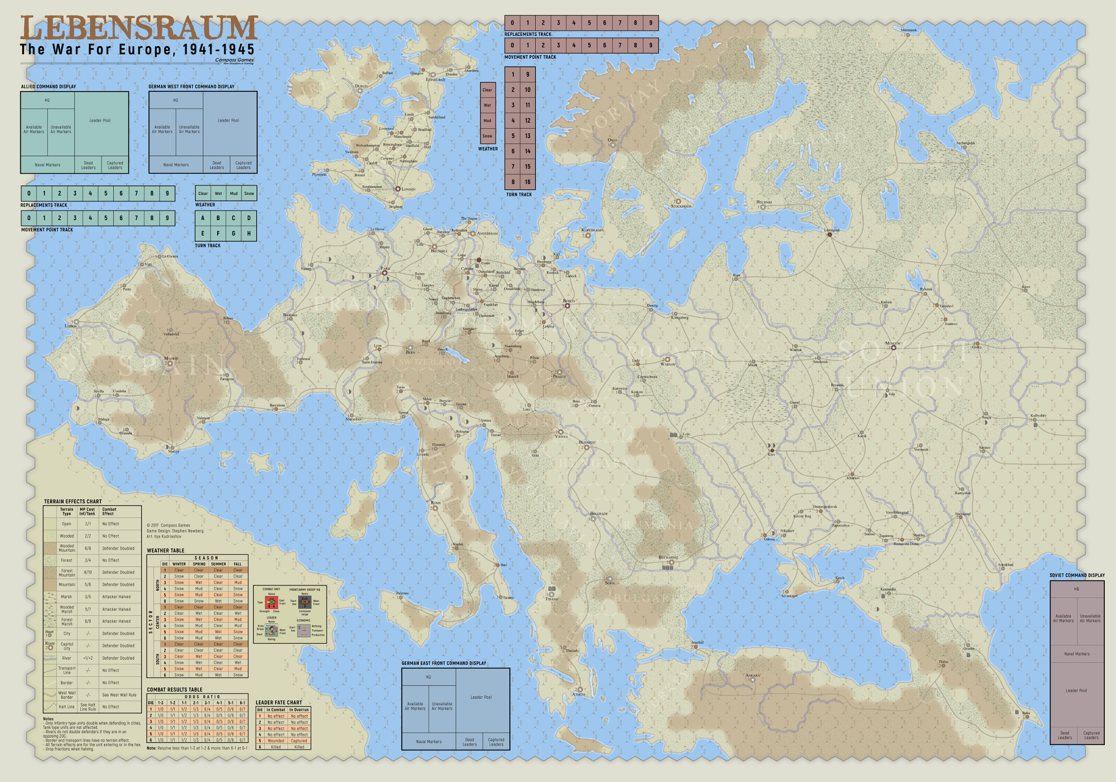 LEBENSRAUM! The War for Europe 1941-1945 Game Map, War Game