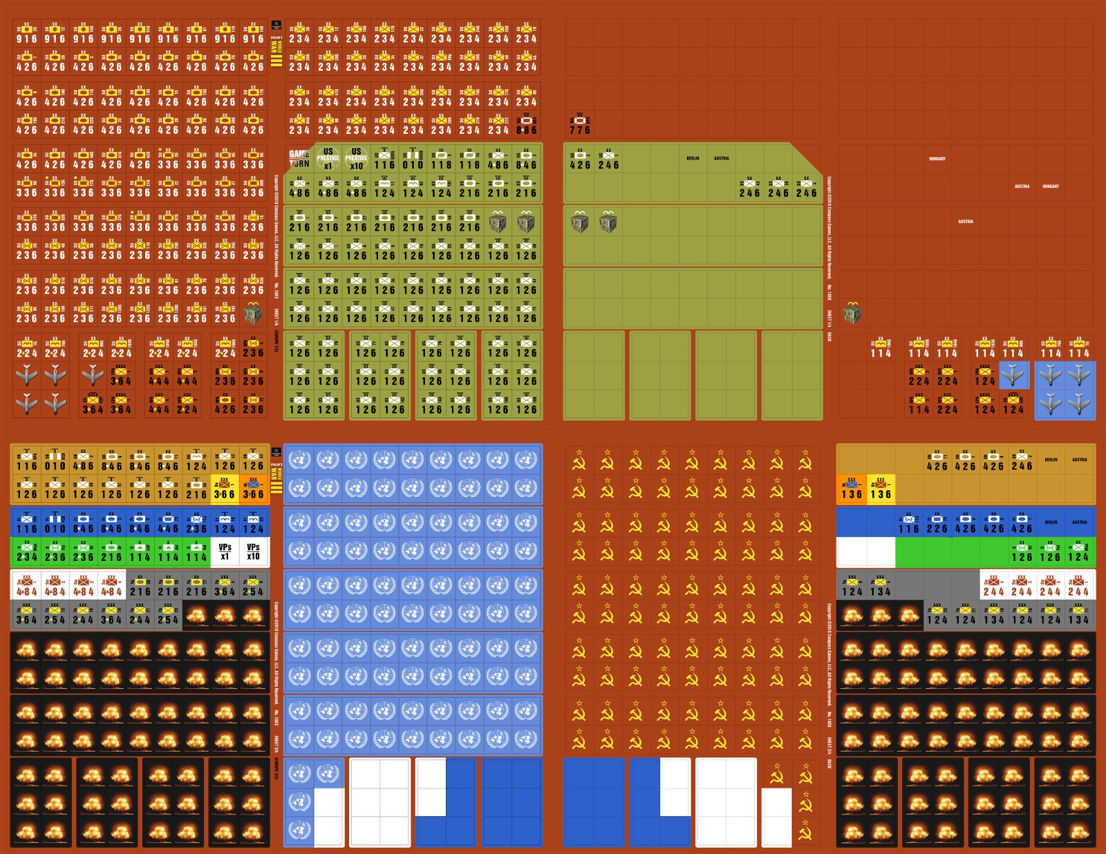 Stalin’s World War III Counter Sheets, War game