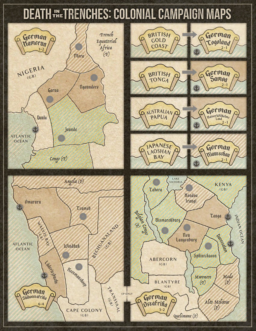 Death in the Trenches Colonial Campaign Maps, War Game