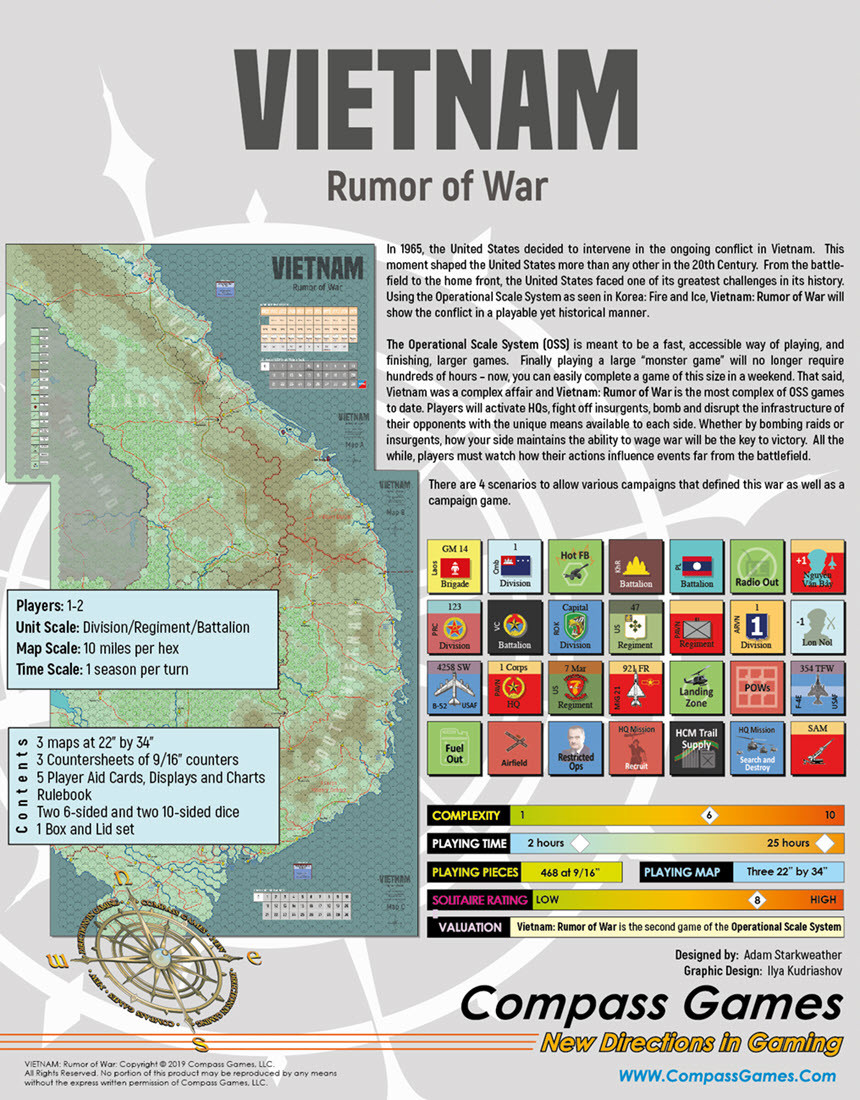 Vietnam: Rumor of War Back Cover, War Game