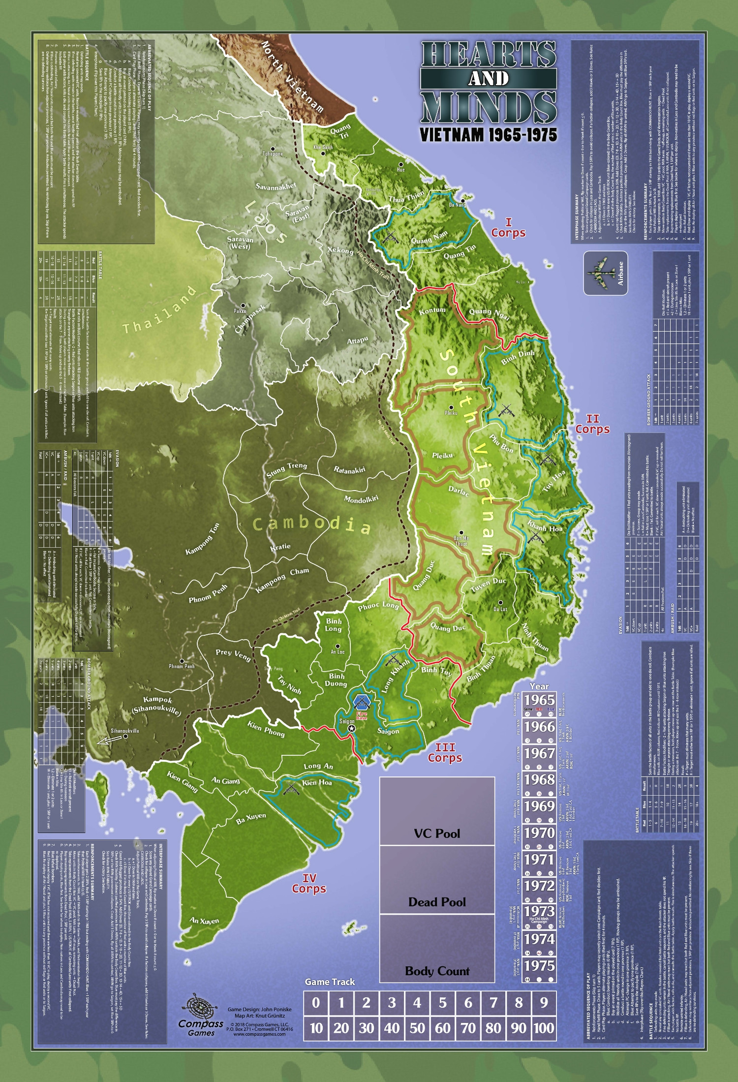 Hearts and Minds – Vietnam, 1965 to 1975 Game Map, War Game