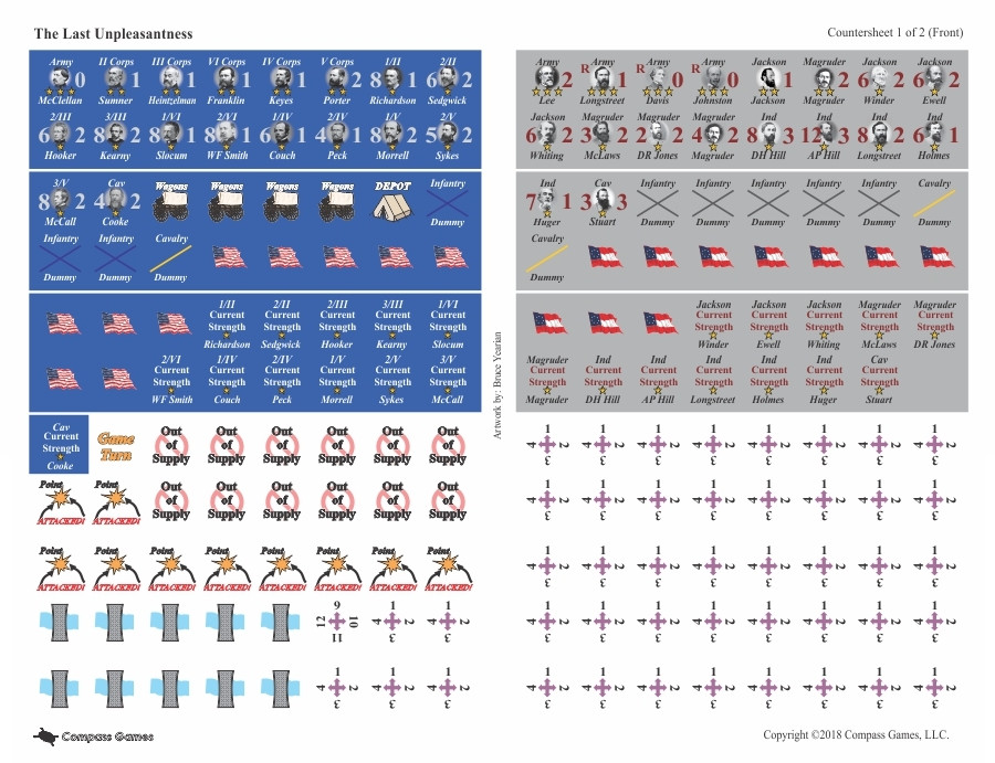 The Late Unpleasantness: Two Campaigns to Take Richmond Countersheet, War Game