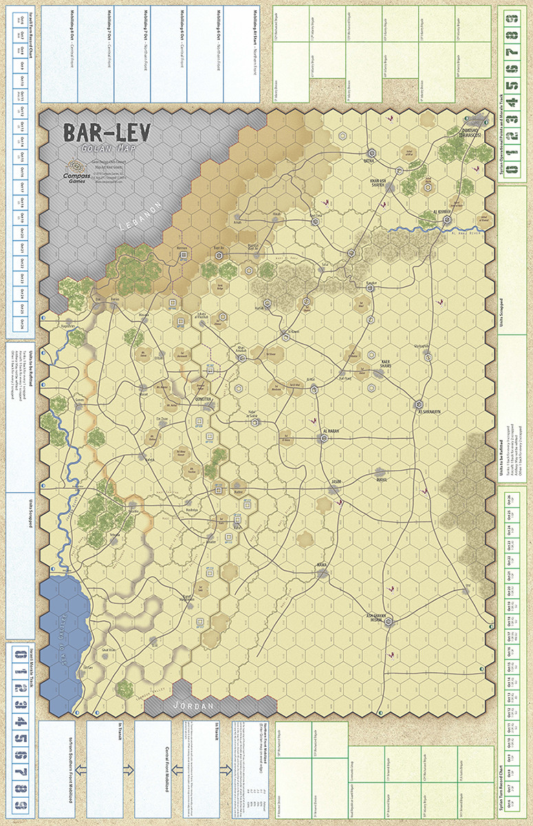 Bar-Lev: The 1973 Arab-Israeli War, Deluxe Edition Game Map, War Game