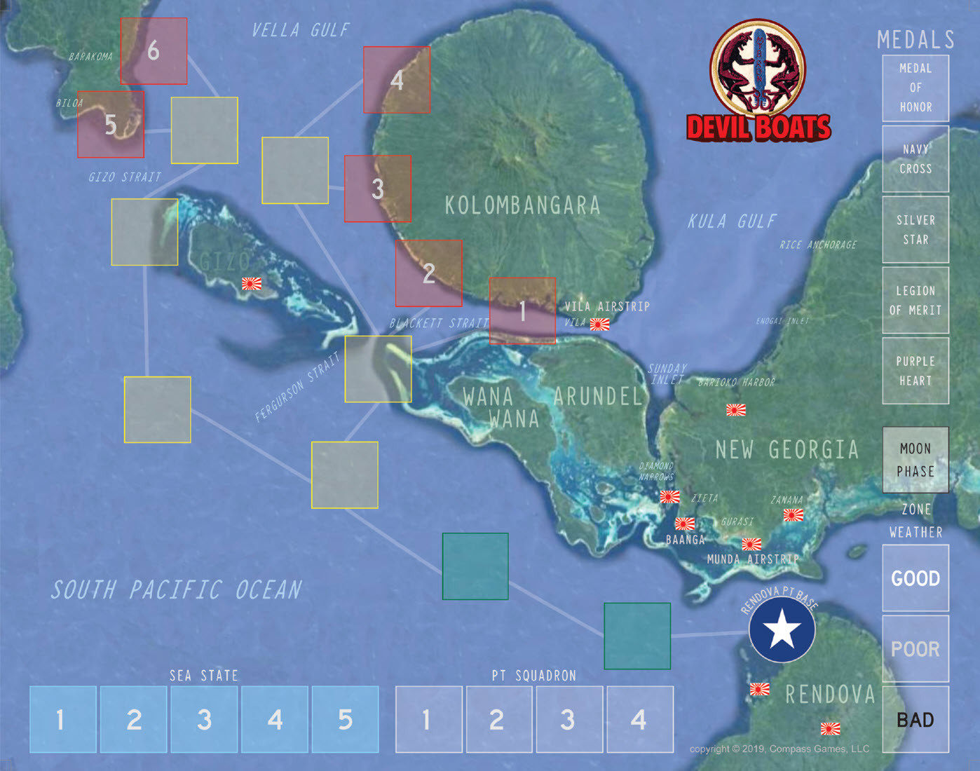 Devil Boats: PT Boats in the Solomons Game Map - War Game