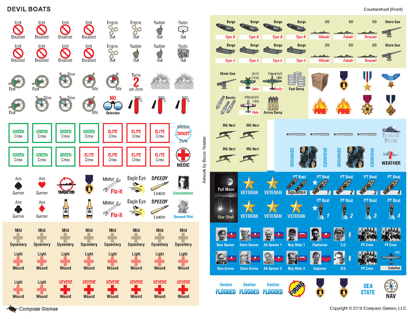 Devil Boats: PT Boats in the Solomons Countersheet - War Game