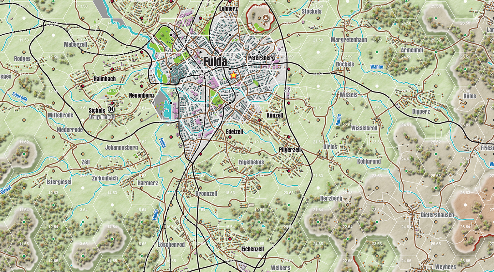 The Fulda Gap by Compass Games.  Game map