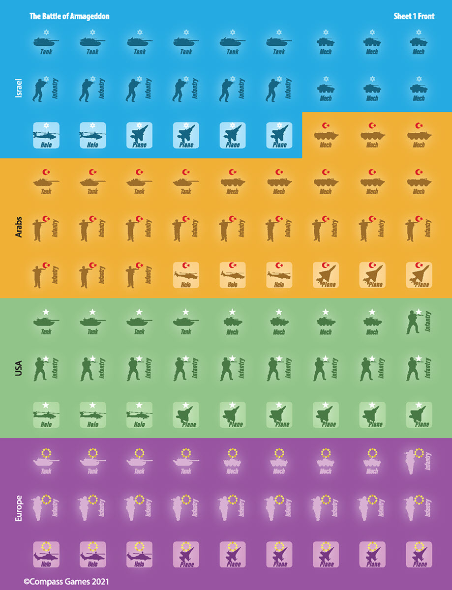 The Battle of Armageddon - Apocalyptic War Game - Countersheet