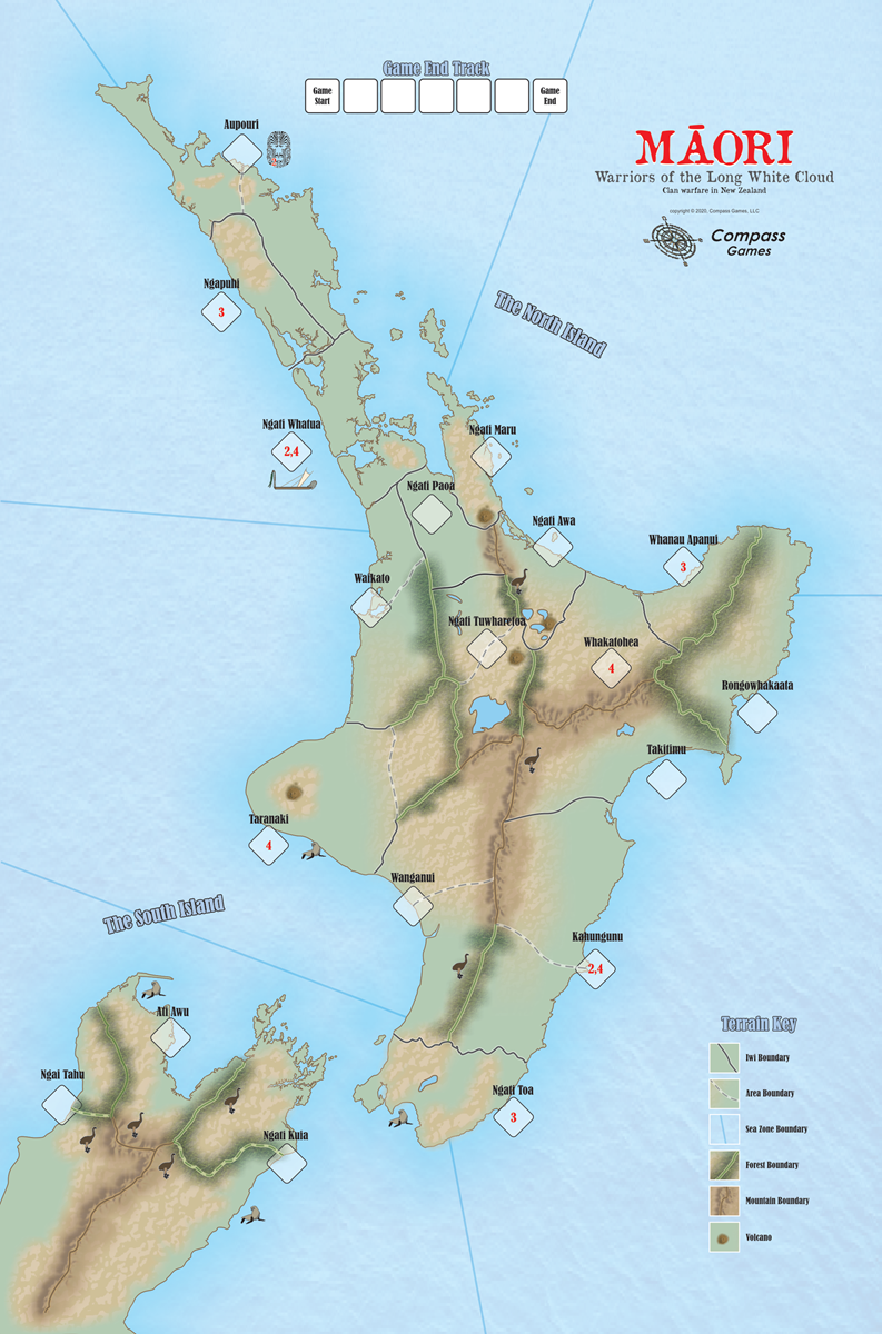 Maori: Warriors of the Long White Cloud War Game - Game Map