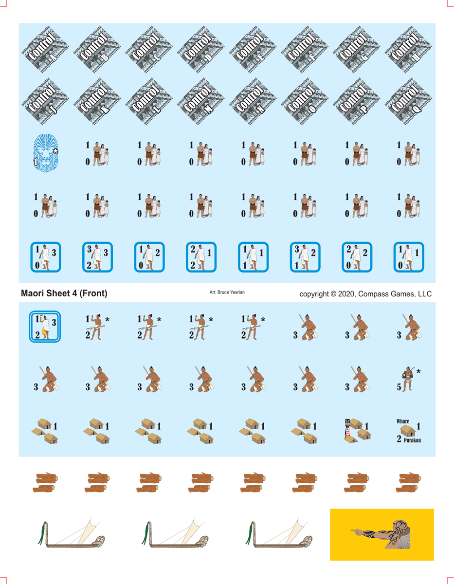 Maori: Warriors of the Long White Cloud War Game - Countersheets