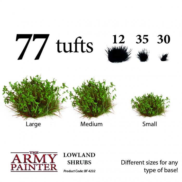 Army Painter Lowland Shrubs in varying sizes for scenery or terrain