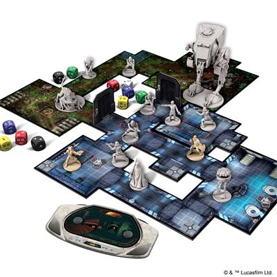 Star Wars: Imperial Assault Board Game, showing what's in the box, shows game board, figures, dice