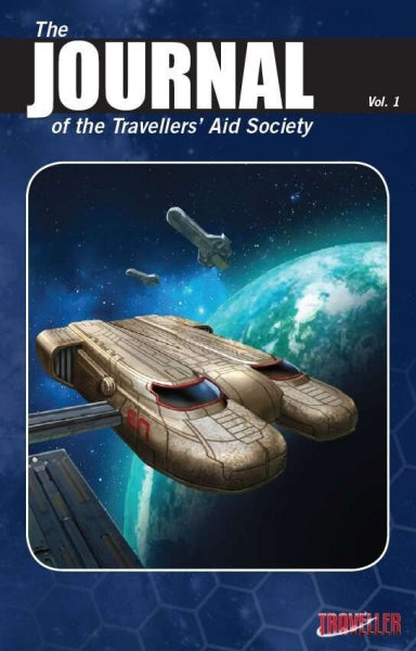 Traveller RPG: Journal of the Travellers’ Aid Society Volume One Front cover, Science Fiction role playing game