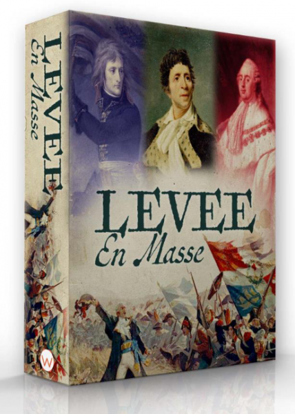 Levee En Masse Board Game, showing the front of the box. Historical board game, napoleonic wars, french revolution.