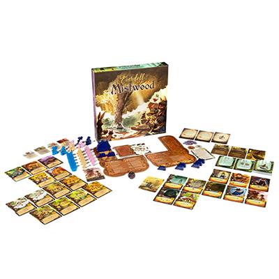 EVERDELL: MISTWOOD Game showing what is inside the box