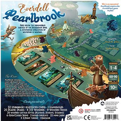 EVERDELL PEARLBROOK 2ND EDITION, back of the game box, family board game, euro-board game