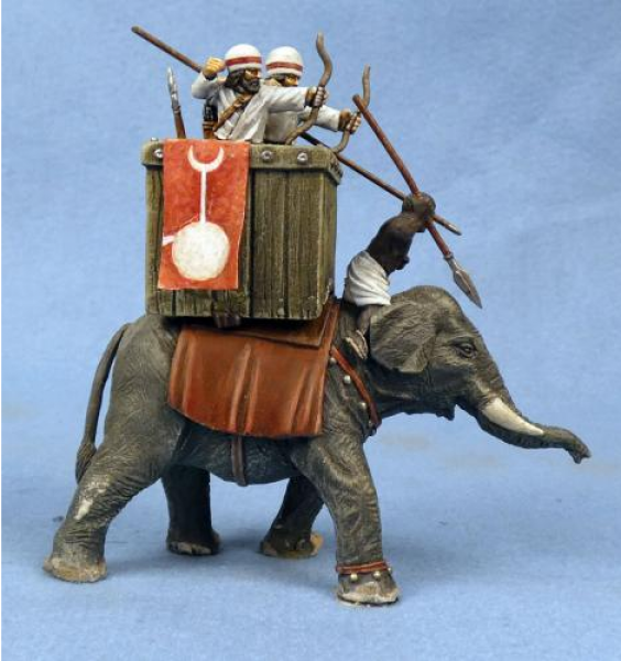 elephant, Sassanid, resin, miniature, painted