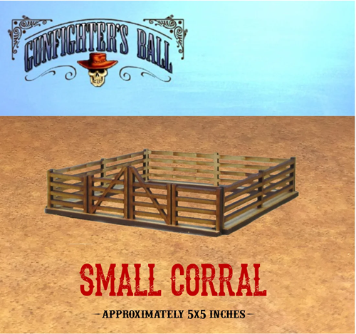 Knuckleduster small corral. MDF pre-painted corral. Scale 28mm, shown assembled