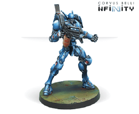Infinity: PanOceania: Squalo. Armored Heavy Lancers of the Armored Cavalry Miniature Front View