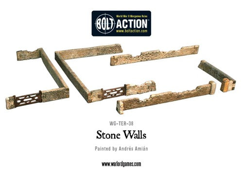 Bolt Action, plastic stone walls, 28mm scale
