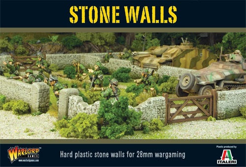 Bolt Action, plastic stone walls, assembled and painted